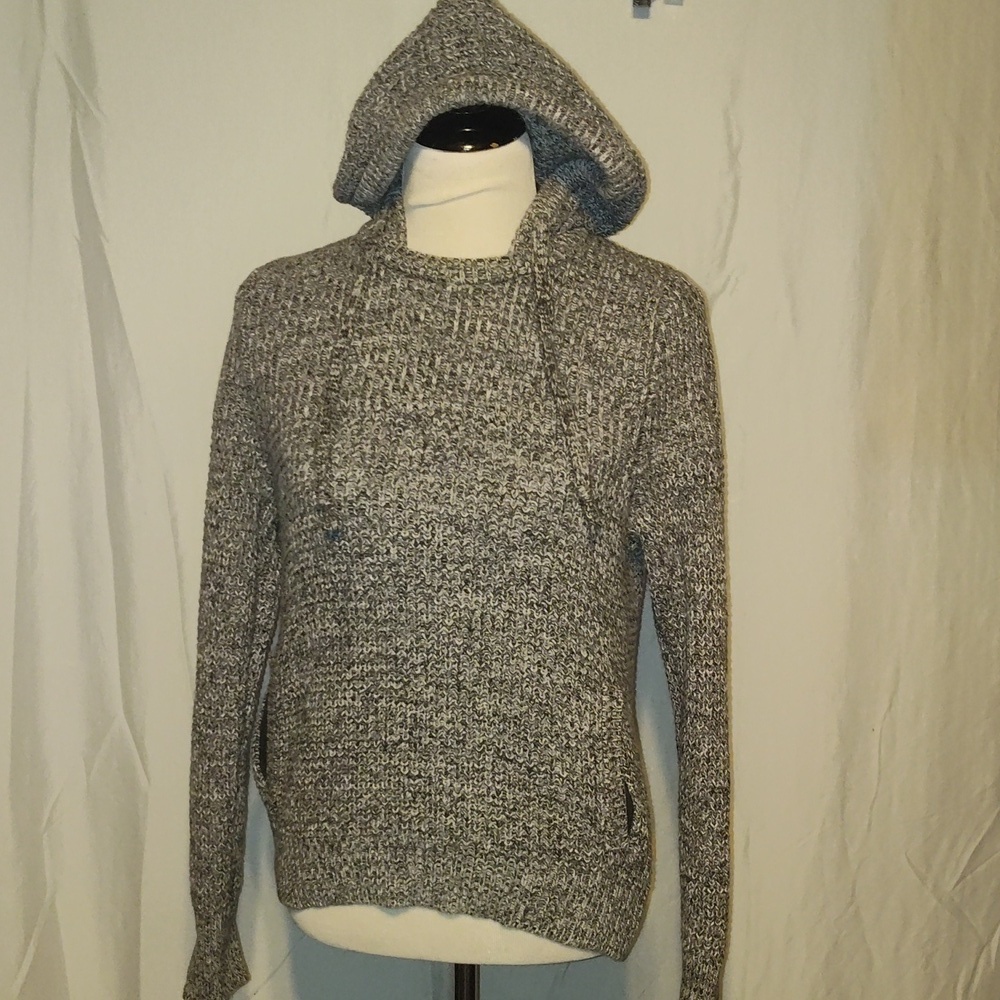 Victoria Secret Womens SP Gray Black Heathered Long Sleeve Hooded Pull Over